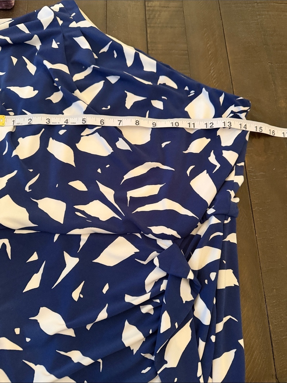 Principles by Ben de Lisi One-Shoulder Navy and White Abstract Print Dress - Picture 6 of 10